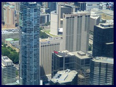 Views from CN Tower - Shangrila, Hilton, Sheraton, Doubletree hotels, City Hall